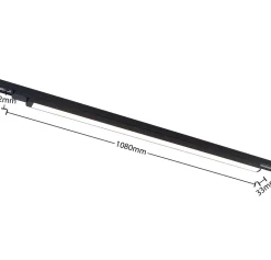 Arcchio Harlow LED track light, zwart, 109 cm, 3.000K