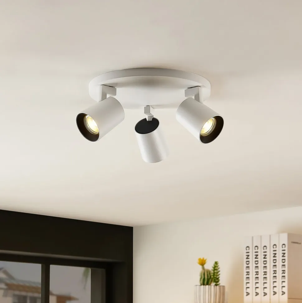 Arcchio Iavo plafondspot, rond, 3-lamps, wit