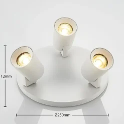 Arcchio Iavo plafondspot, rond, 3-lamps, wit