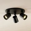 Arcchio Iavo plafondspot, rond, 3-lamps, zwart