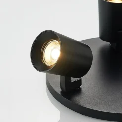 Arcchio Iavo plafondspot, rond, 3-lamps, zwart