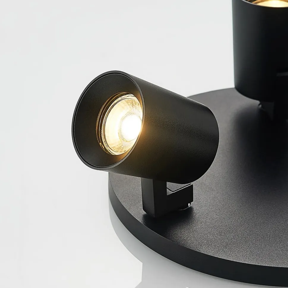 Arcchio Iavo plafondspot, rond, 3-lamps, zwart