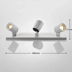 Arcchio Iavo plafondspot, hoekig, wit, 3-lamps