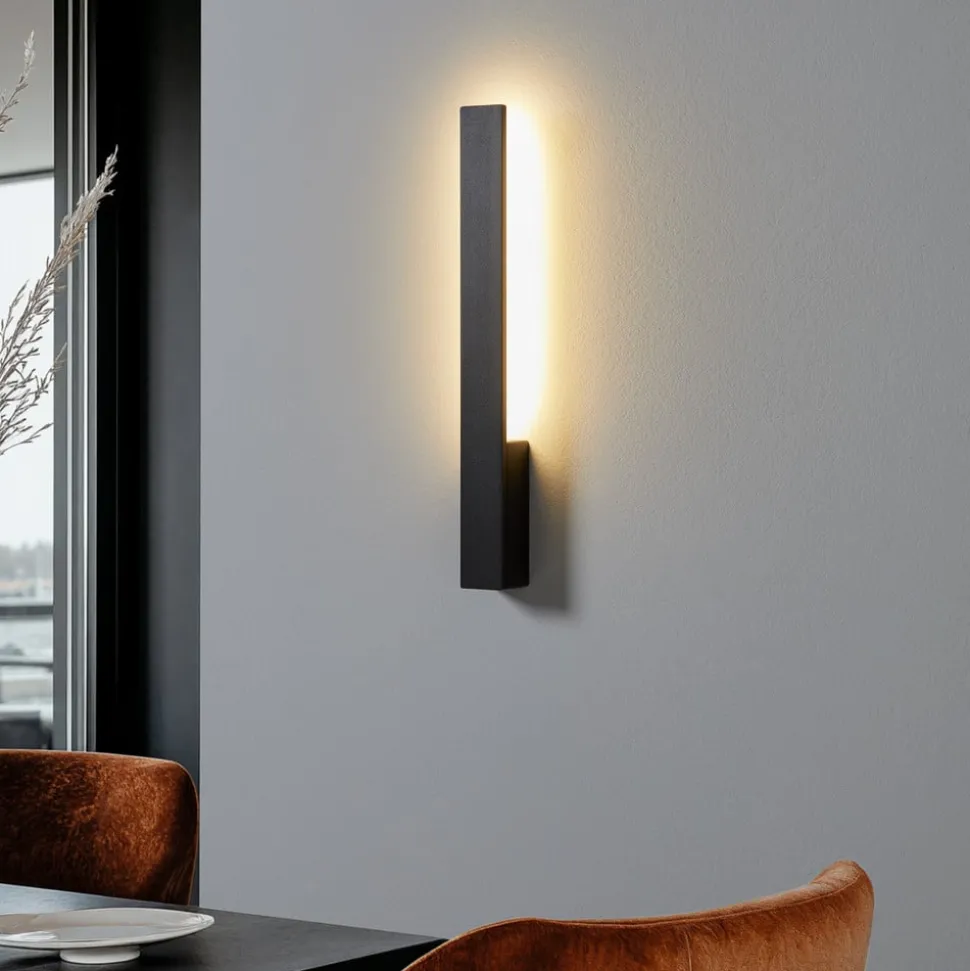 Arcchio Ivano LED wandlamp, 42,5 cm, zwart, metaal