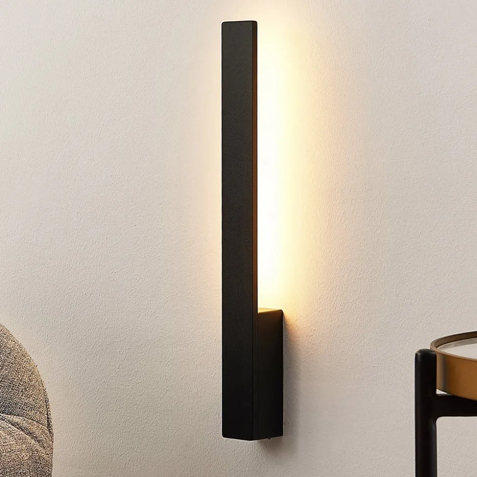 Arcchio Ivano LED wandlamp, 42,5 cm, zwart, metaal