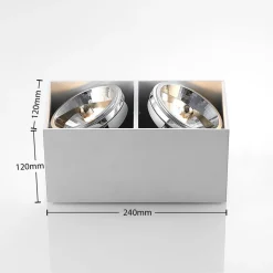 Arcchio Jarle plafondlamp, 2-lamps wit