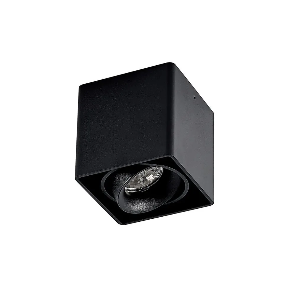 Arcchio Kubika downlight, 9 cm, zwart, 1-lamp, metaal