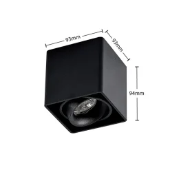 Arcchio Kubika downlight, 9 cm, zwart, 1-lamp, metaal