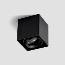 Arcchio Kubika downlight, 9 cm, zwart, 1-lamp, metaal