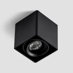 Arcchio Kubika downlight, 9 cm, zwart, 1-lamp, metaal