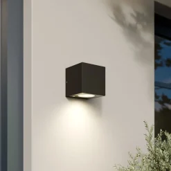 Arcchio LED buiten wandlamp Tassnim, 12 cm, antraciet, IP65