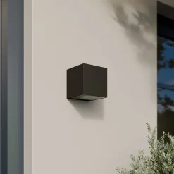 Arcchio LED buiten wandlamp Tassnim, 12 cm, antraciet, IP65