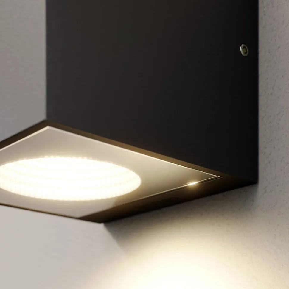 Arcchio LED buiten wandlamp Tassnim, 12 cm, antraciet, IP65