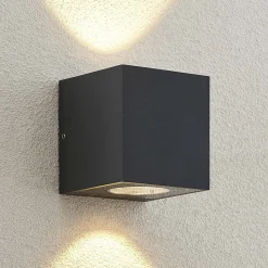 Arcchio LED buiten wandlamp Tassnim, 12 cm, antraciet, IP65