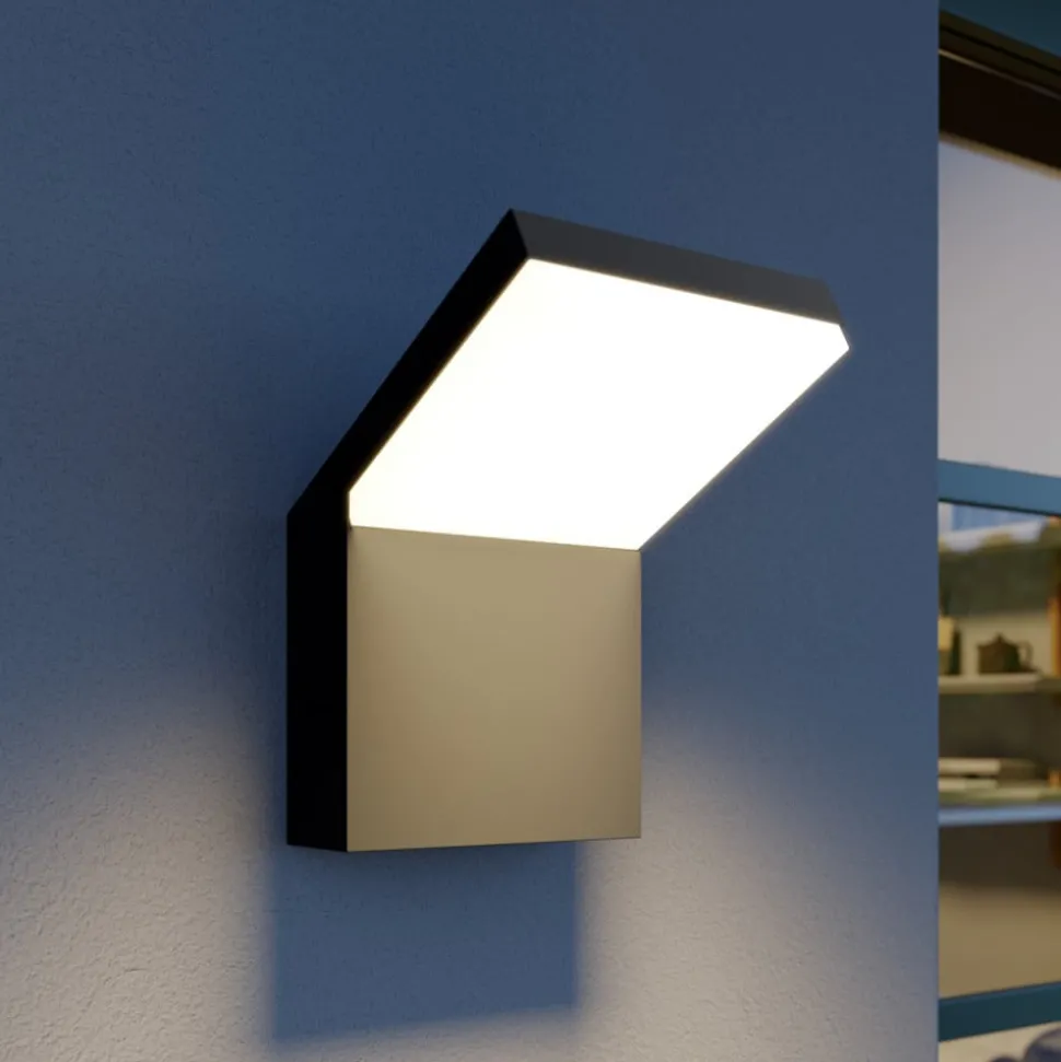Arcchio LED buiten wandlamp Yolena, antraciet, aluminium, 21cm