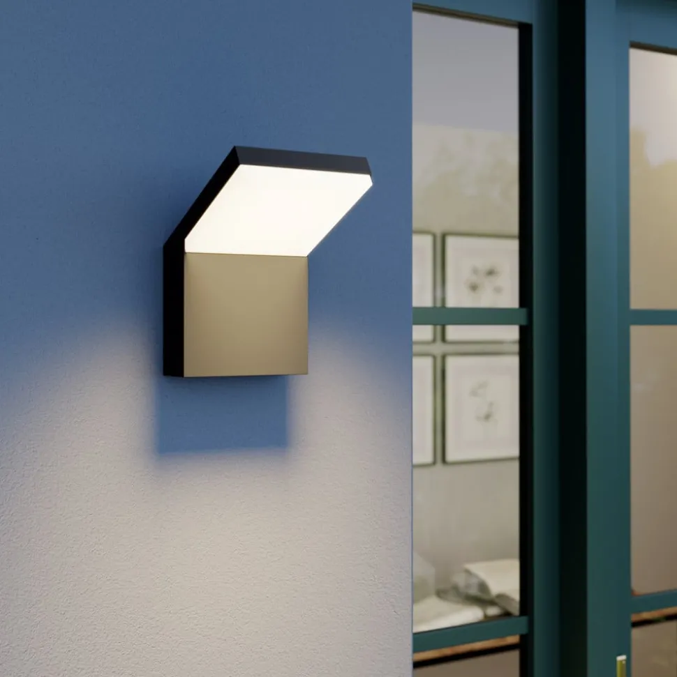 Arcchio LED buiten wandlamp Yolena, antraciet, aluminium, 21cm