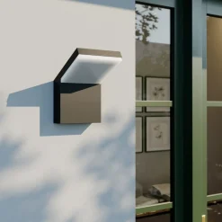 Arcchio LED buiten wandlamp Yolena, antraciet, aluminium, 21cm