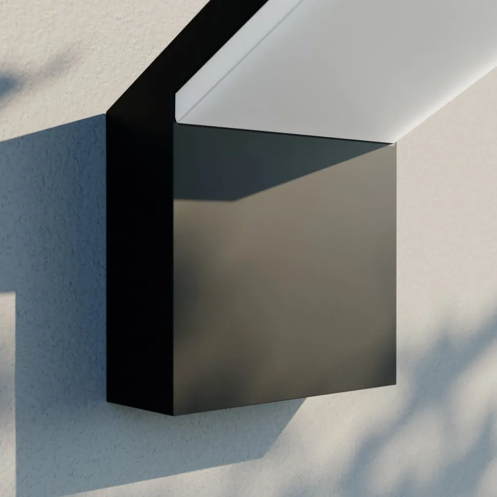 Arcchio LED buiten wandlamp Yolena, antraciet, aluminium, 21cm