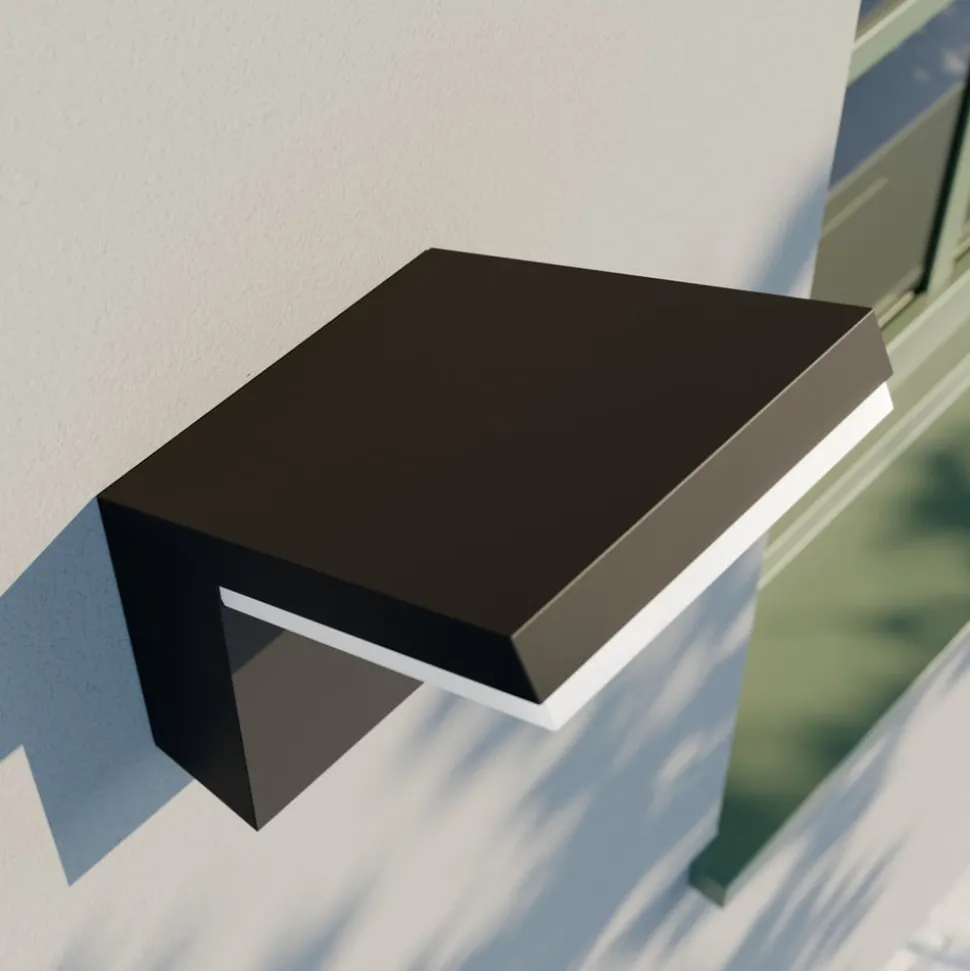 Arcchio LED buiten wandlamp Yolena, antraciet, aluminium, 21cm