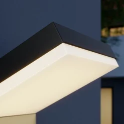 Arcchio LED buiten wandlamp Yolena, sensor, antraciet, aluminium