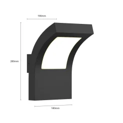 Arcchio LED buiten wandlamp Advik, IP65, antraciet, metaal