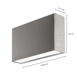 Arcchio LED buiten wandlamp Karline, 530 lm, roestvrij staal, IP65