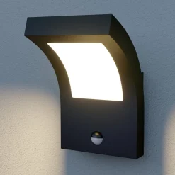 Arcchio LED buiten wandlamp Advik, antraciet, IP54, sensor