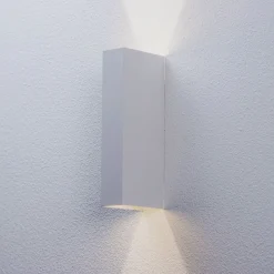 Arcchio LED buiten wandlamp Brinja, wit, metaal, IP65