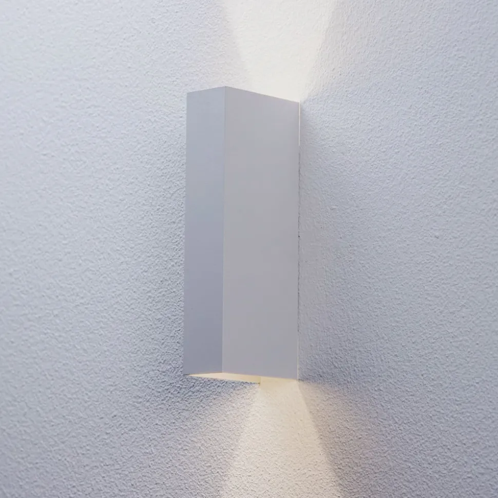 Arcchio LED buiten wandlamp Brinja, wit, metaal, IP65