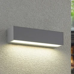 Arcchio LED buitenwandlamp Lengo, CCT, 25 cm, 1-lamp, grijs