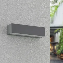 Arcchio LED buitenwandlamp Lengo, CCT, 25 cm, 1-lamp, grijs