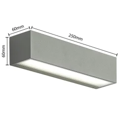 Arcchio LED buitenwandlamp Lengo, CCT, 25 cm, 1-lamp, grijs