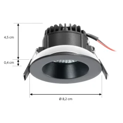 Arcchio LED downlight Aryx, zwart, 4.000K