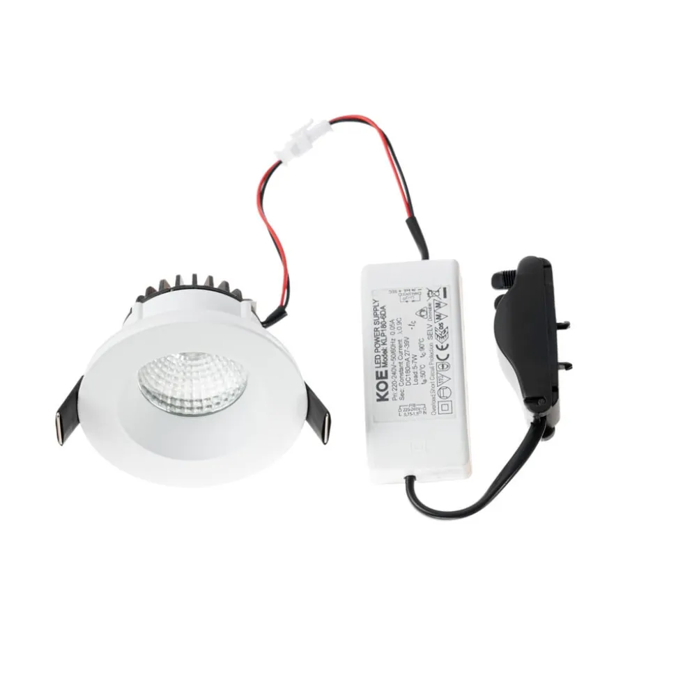 Arcchio LED downlight Aryx, wit, 2.700K