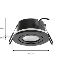 Arcchio LED downlight Eliar rond zwart CCT zwenkbaar