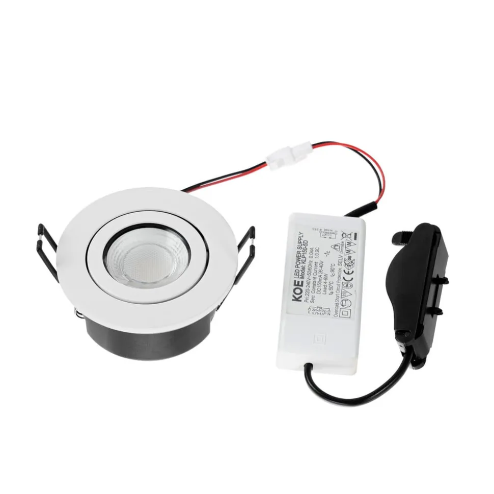 Arcchio LED downlight Eliar rond wit CCT zwenkbaar