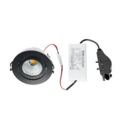 Arcchio LED downlight Jyra, zwart, 3.000K