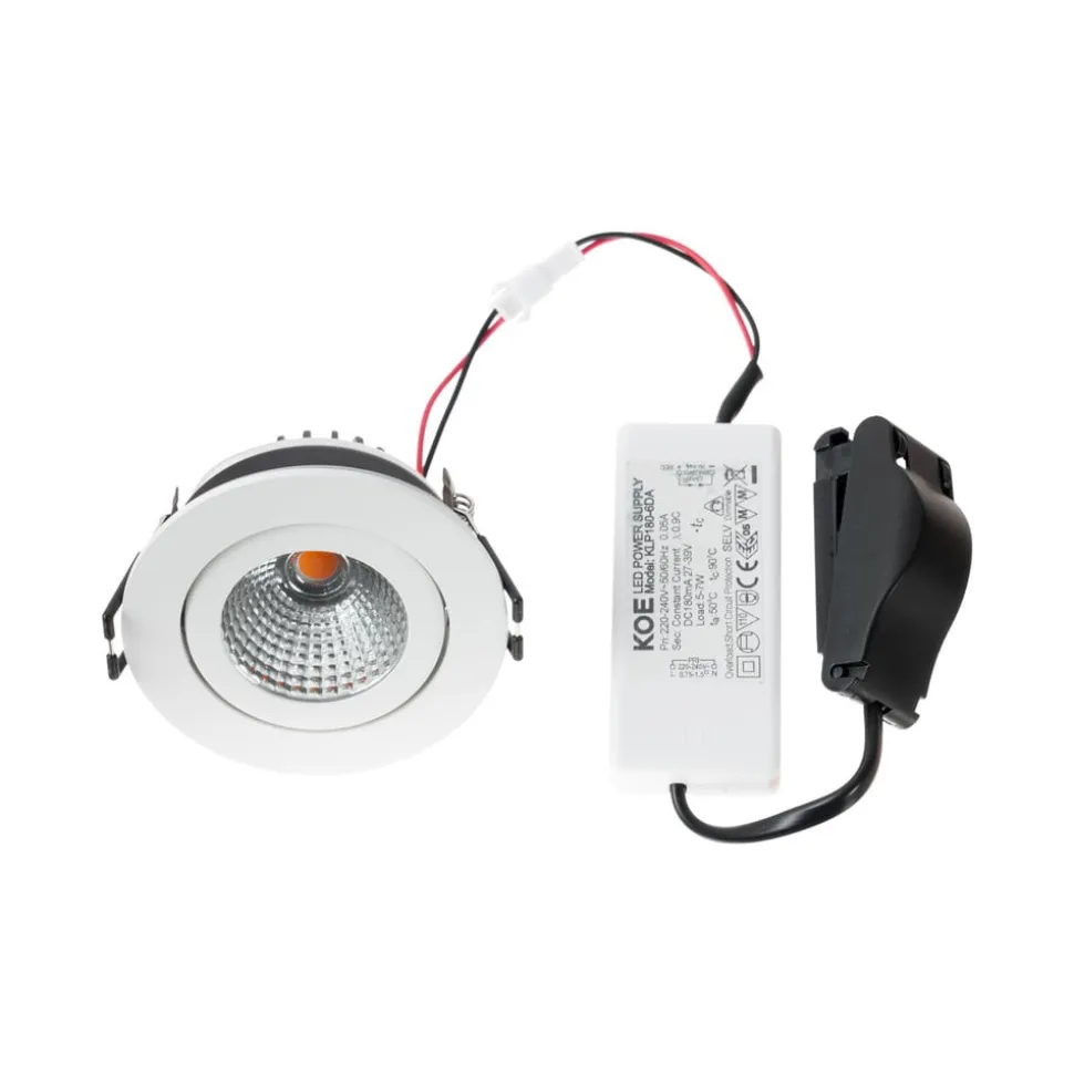 Arcchio LED downlight Jyra, wit, 2.700K