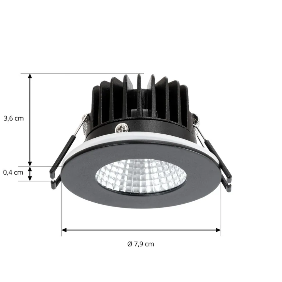 Arcchio LED downlight Lirin, zwart, 2.700K