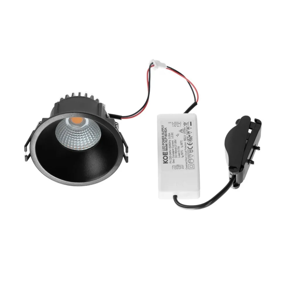 Arcchio LED downlight Niria, zwart, 2.700K