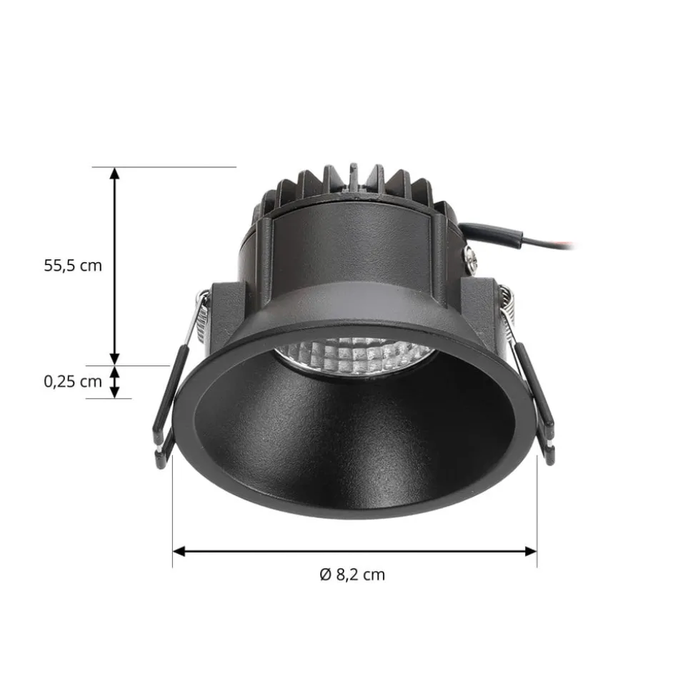 Arcchio LED downlight Niria, zwart, 2.700K