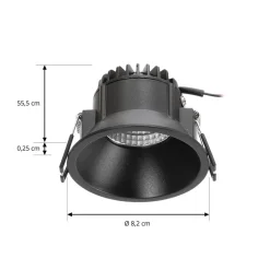 Arcchio LED downlight Niria, zwart, 4.000K