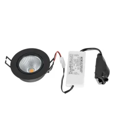 Arcchio LED downlight Zarik, zwart, 2.700K