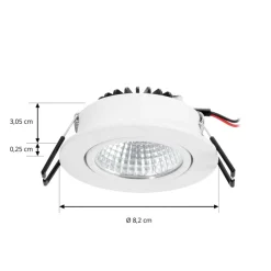 Arcchio LED downlight Zarik, wit, 3.000K