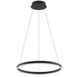 Arcchio LED hanglamp Albiona, zwart, 1 ring, Ø 60 cm