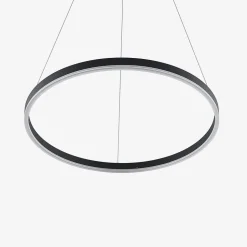 Arcchio LED hanglamp Albiona, zwart, 1 ring, Ø 60 cm