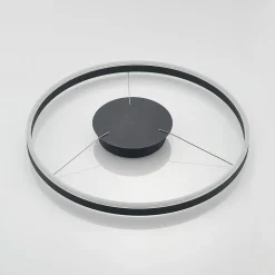 Arcchio LED hanglamp Albiona, zwart, 1 ring, Ø 60 cm