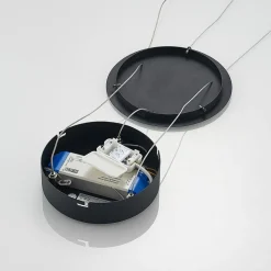 Arcchio LED hanglamp Albiona, zwart, 1 ring, Ø 60 cm