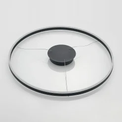 Arcchio LED hanglamp Albiona, zwart, 1 ring, Ø 80 cm