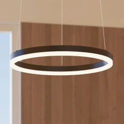 Arcchio LED hanglamp Albiona, zwart, 1 ring, Ø 40 cm